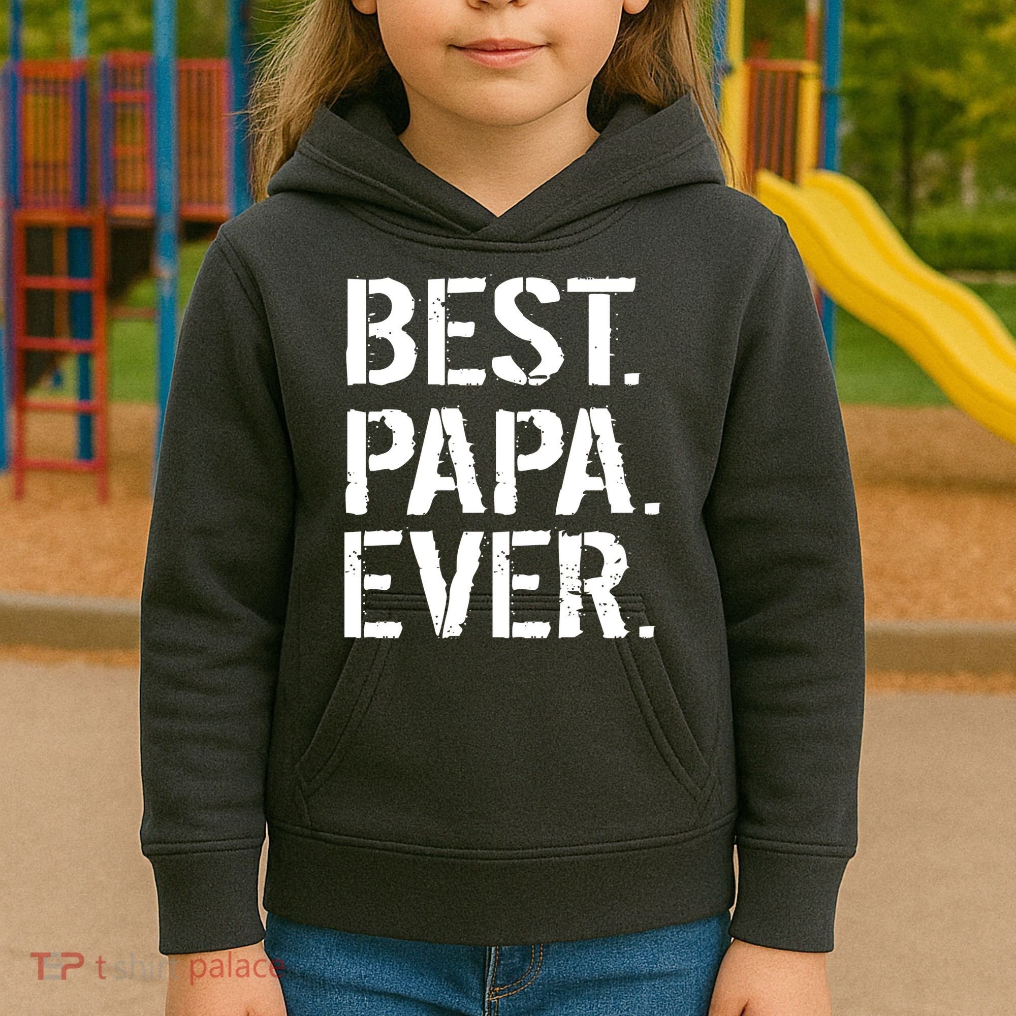 Distressed Best Papa Ever Father's Day Kids Hoodie
