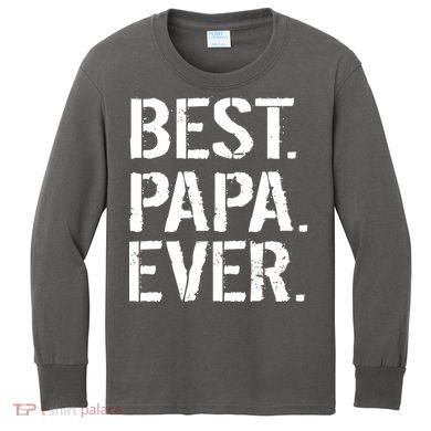 Distressed Best Papa Ever Father's Day Kids Long Sleeve Shirt