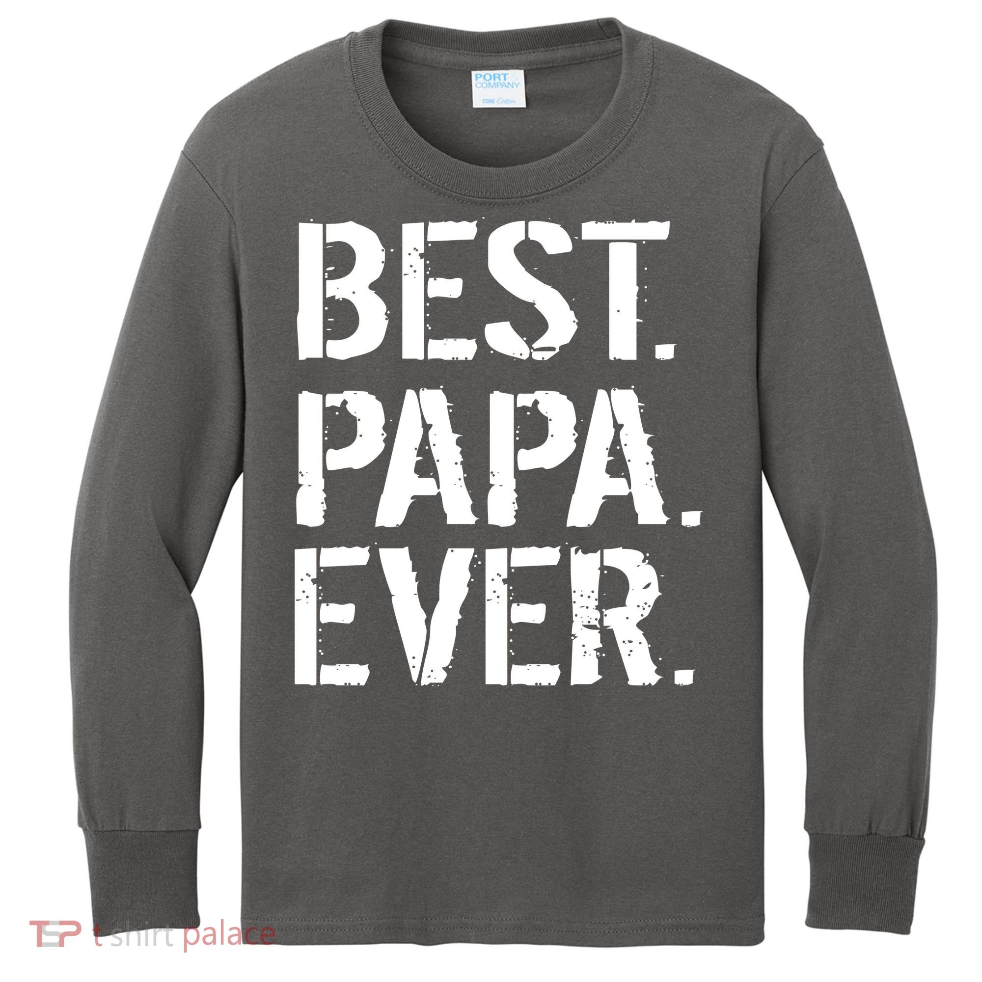 Distressed Best Papa Ever Father's Day Kids Long Sleeve Shirt