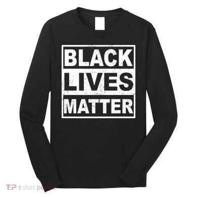 Distressed Black Lives Matter Logo Long Sleeve Shirt