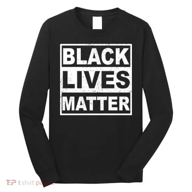 Distressed Black Lives Matter Logo Long Sleeve Shirt