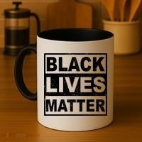 Distressed Black Lives Matter Logo Coffee Mug thumb 4