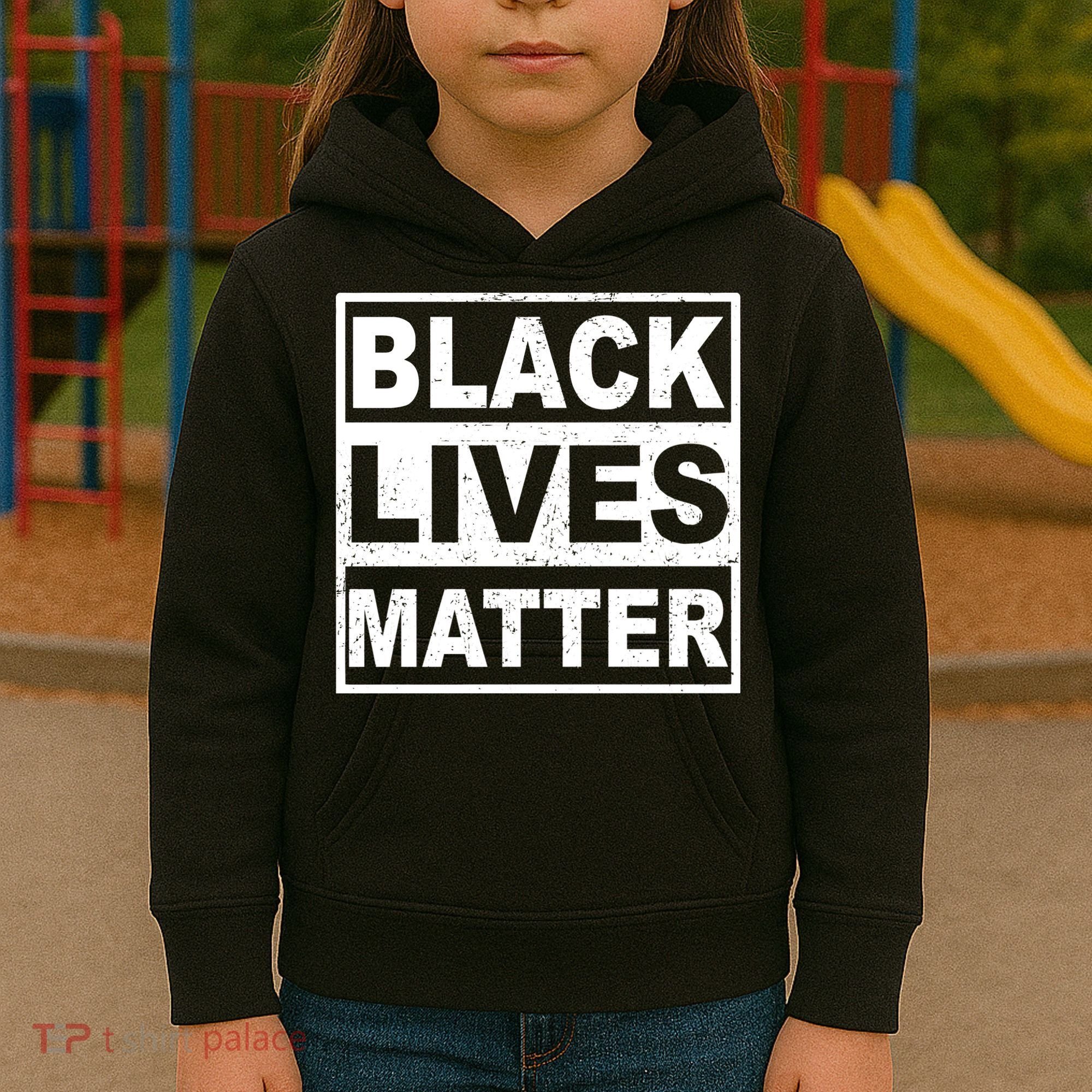 Distressed Black Lives Matter Logo Kids Hoodie