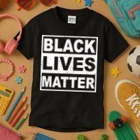 Distressed Black Lives Matter Logo Kids T-Shirt thumb 3