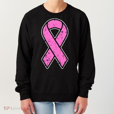 Distressed Breast Cancer Awareness Pink Ribbon Women's Sweatshirt