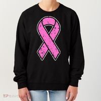 Distressed Breast Cancer Awareness Pink Ribbon Women's Sweatshirt thumb 0