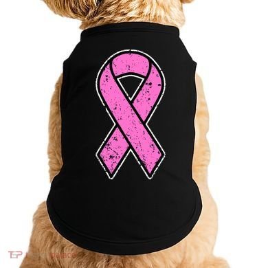 Distressed Breast Cancer Awareness Pink Ribbon Doggie Tank