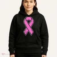 Distressed Breast Cancer Awareness Pink Ribbon Hoodie thumb 5