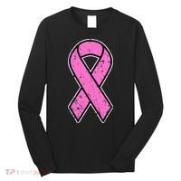 Distressed Breast Cancer Awareness Pink Ribbon Long Sleeve Shirt thumb 0
