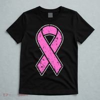 Distressed Breast Cancer Awareness Pink Ribbon T-Shirt thumb 5