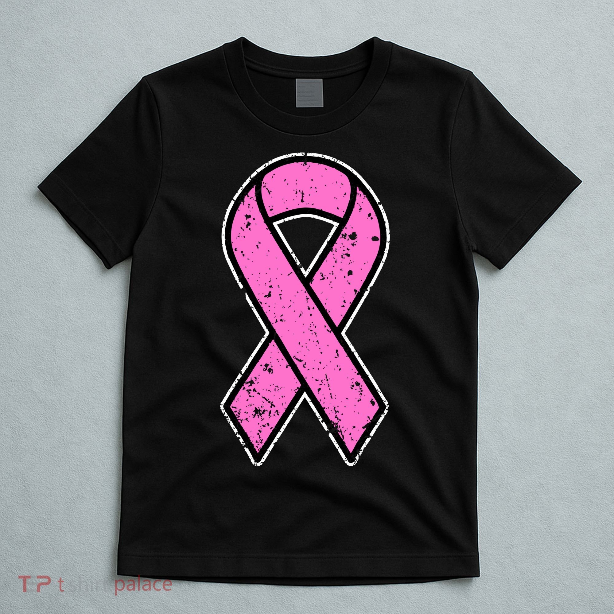 Distressed Breast Cancer Awareness Pink Ribbon T-Shirt