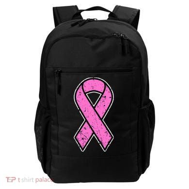 Distressed Breast Cancer Awareness Pink Ribbon Backpack