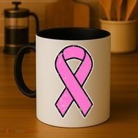 Distressed Breast Cancer Awareness Pink Ribbon Coffee Mug thumb 4