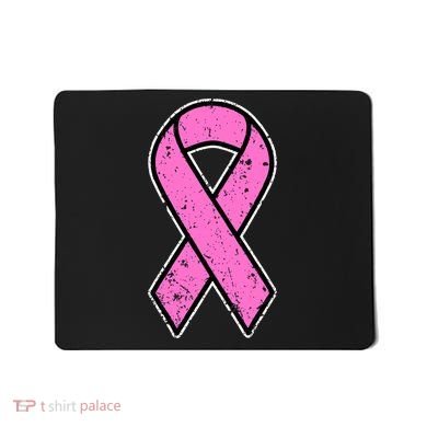 Distressed Breast Cancer Awareness Pink Ribbon Mousepad