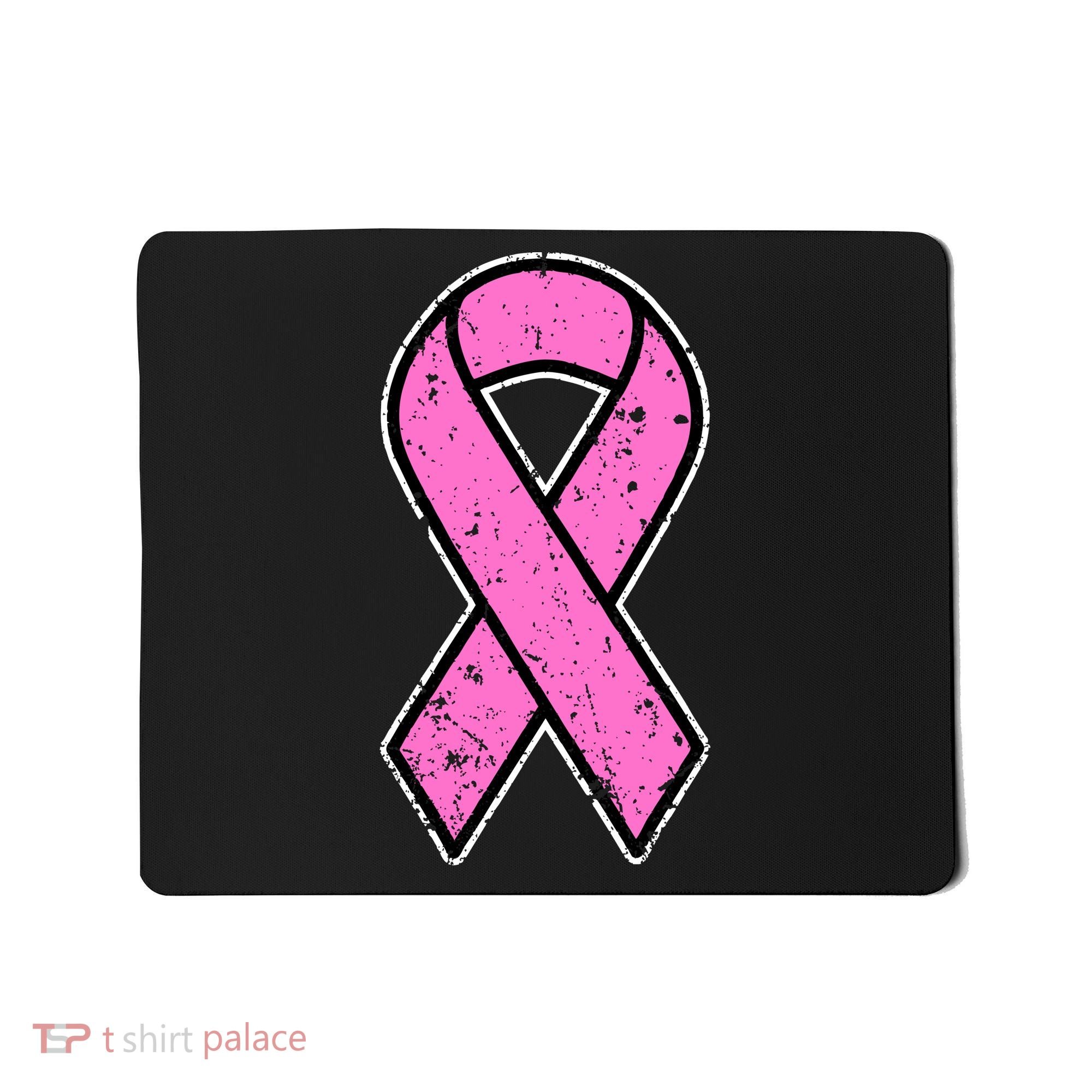 Distressed Breast Cancer Awareness Pink Ribbon Mousepad