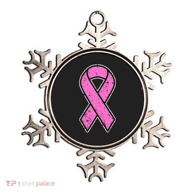 Distressed Breast Cancer Awareness Pink Ribbon Ornament