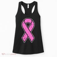 Distressed Breast Cancer Awareness Pink Ribbon Women's Tank Top thumb 0