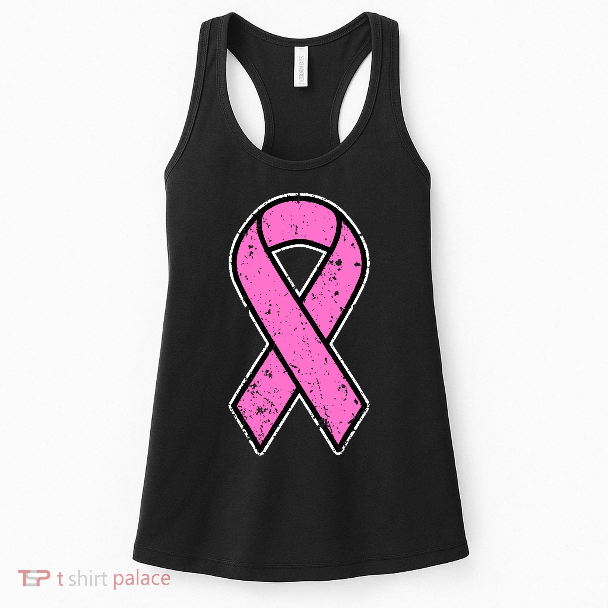 Distressed Breast Cancer Awareness Pink Ribbon Women's Tank Top