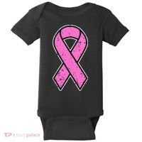 Distressed Breast Cancer Awareness Pink Ribbon Baby Bodysuit thumb 0