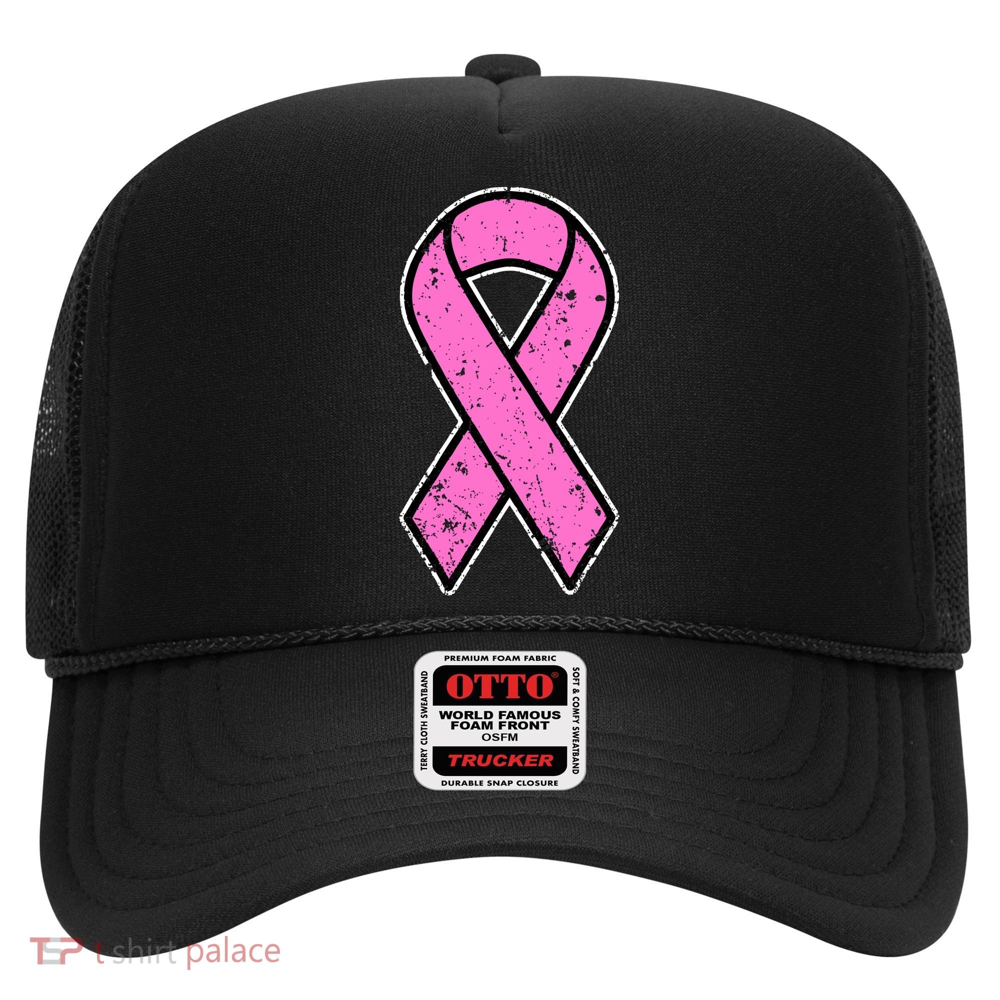 Distressed Breast Cancer Awareness Pink Ribbon Hat