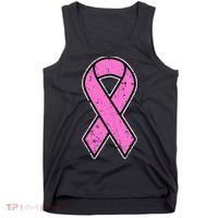 Distressed Breast Cancer Awareness Pink Ribbon Tank Top thumb 0