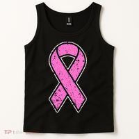 Distressed Breast Cancer Awareness Pink Ribbon Tank Top thumb 2