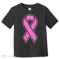 Distressed Breast Cancer Awareness Pink Ribbon Toddler T-Shirt thumb 0