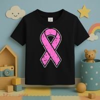Distressed Breast Cancer Awareness Pink Ribbon Toddler T-Shirt thumb 3
