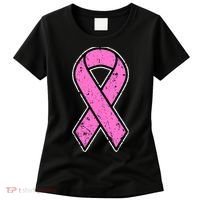 Distressed Breast Cancer Awareness Pink Ribbon Women's T-Shirt thumb 0