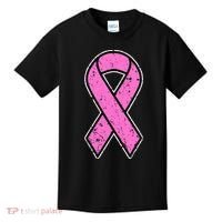 Distressed Breast Cancer Awareness Pink Ribbon Kids T-Shirt thumb 0