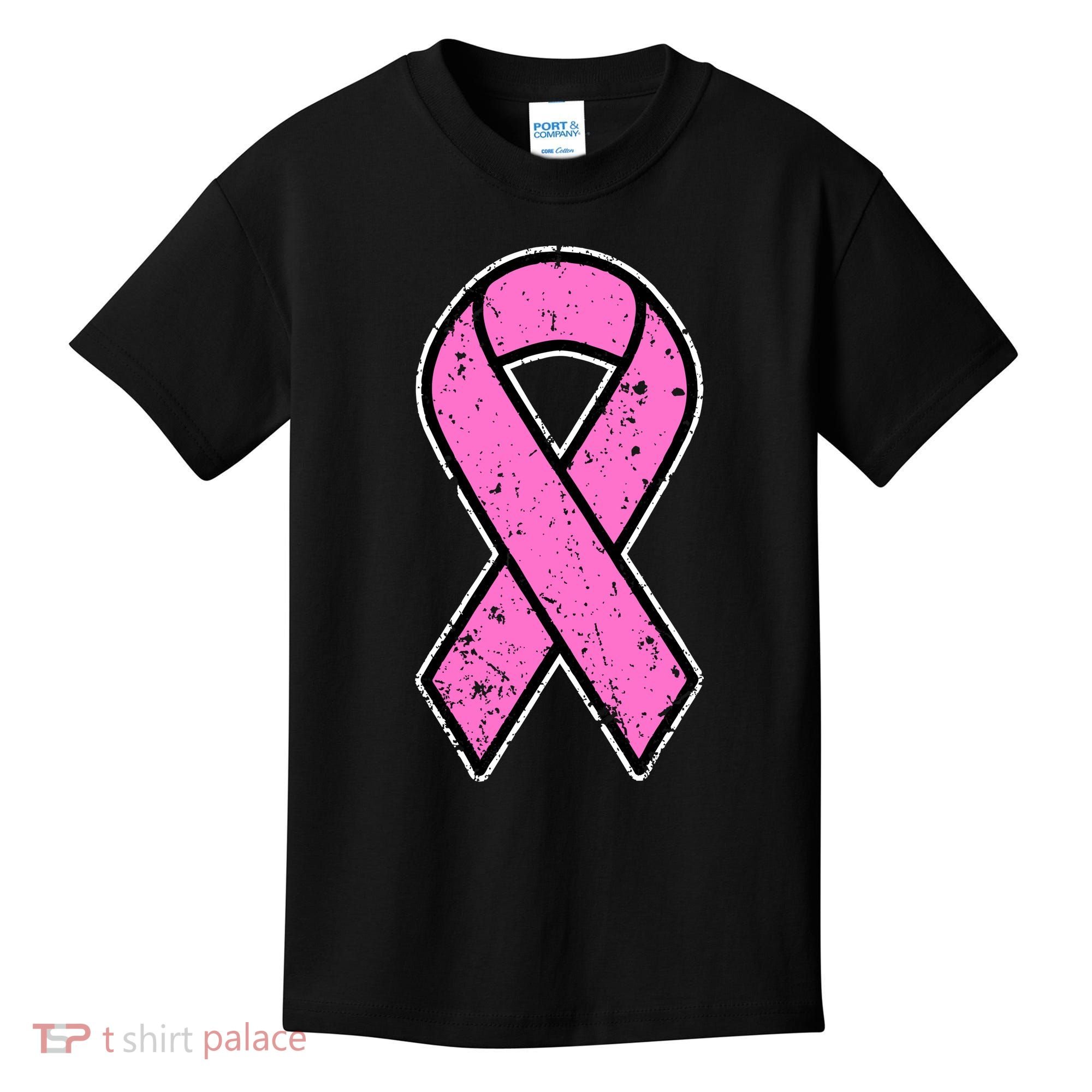 Distressed Breast Cancer Awareness Pink Ribbon Kids T-Shirt
