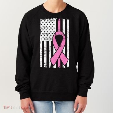 Distressed Breast Cancer Ribbon Flag Women's Sweatshirt