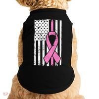 Distressed Breast Cancer Ribbon Flag Doggie Tank thumb 0