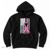 Distressed Breast Cancer Ribbon Flag Hoodie thumb 0