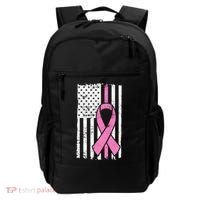 Distressed Breast Cancer Ribbon Flag Backpack thumb 0