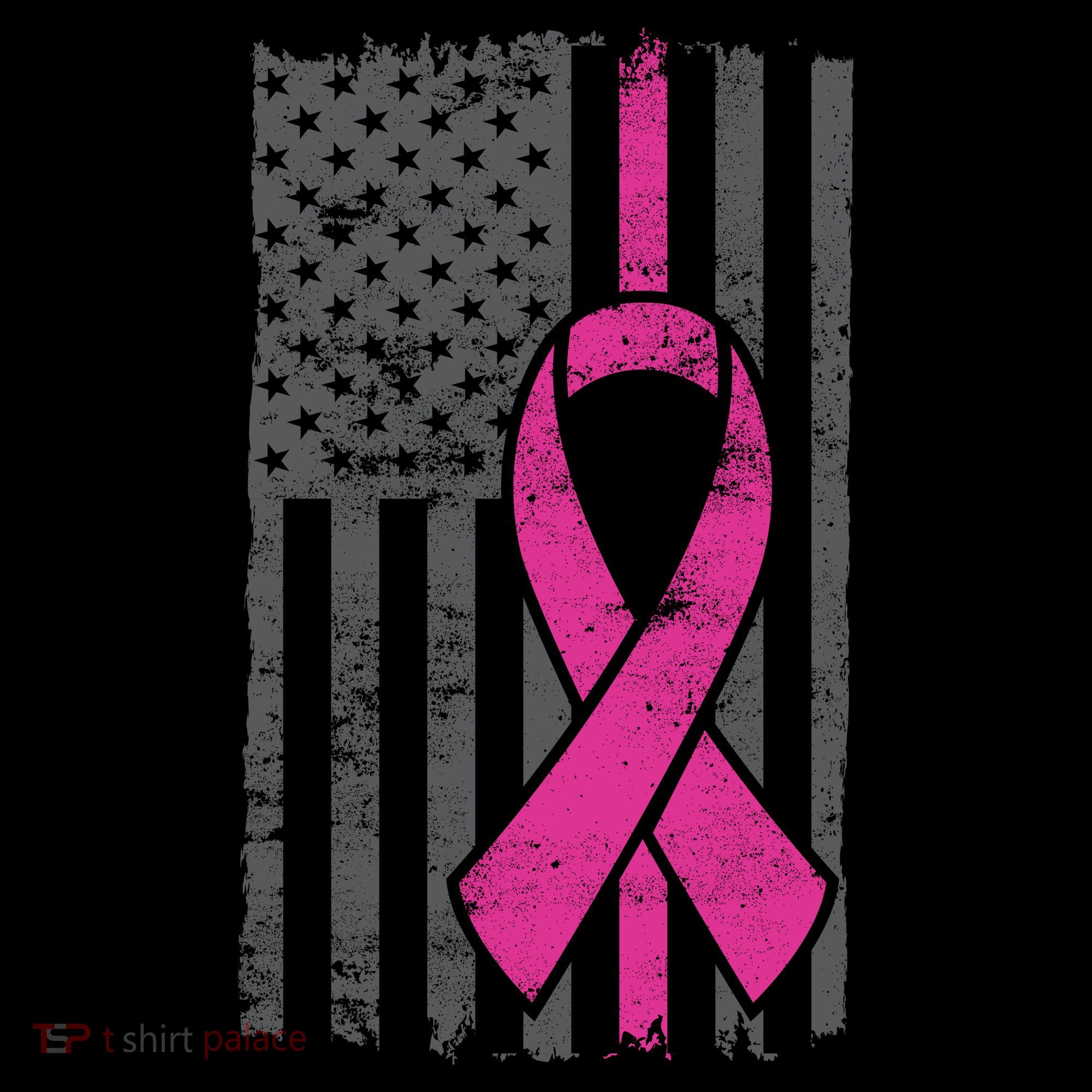 Distressed Breast Cancer Ribbon Flag Coffee Mug