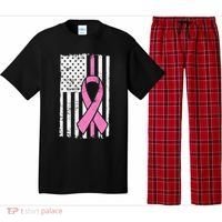 Distressed Breast Cancer Ribbon Flag Pajama Set thumb 0