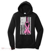 Distressed Breast Cancer Ribbon Flag Women's Hoodie thumb 0