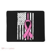 Distressed Breast Cancer Ribbon Flag Mousepad thumb 0