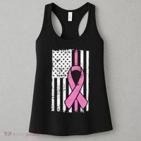 Distressed Breast Cancer Ribbon Flag Women's Tank Top thumb 3