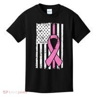 Distressed Breast Cancer Ribbon Flag Kids T-Shirt thumb 0