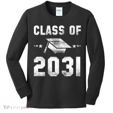 Distressed Class Of 2031 Kids Long Sleeve Shirt