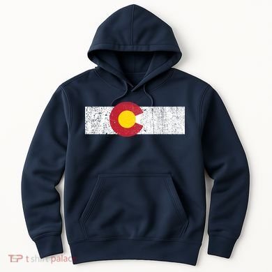 Distressed Colorado State Flag Denver Co Patriotic Hoodie