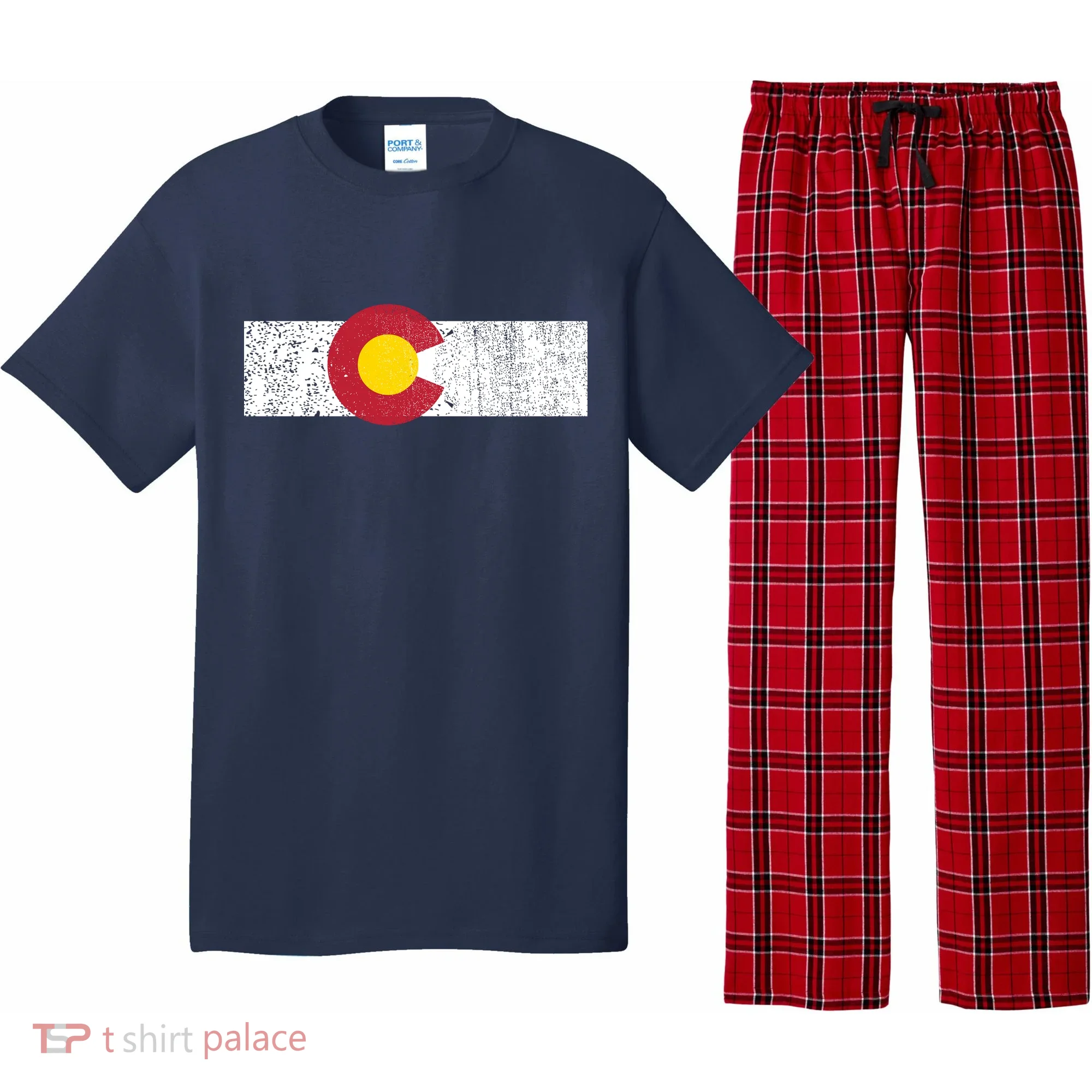 Distressed Colorado State Flag Denver Co Patriotic Pajama Set