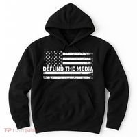 Distressed Defund The Media American Flag Hoodie thumb 0