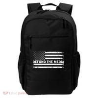 Distressed Defund The Media American Flag Backpack thumb 0
