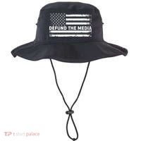 Distressed Defund The Media American Flag Bucket Hat thumb 0