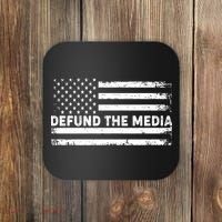 Distressed Defund The Media American Flag Coaster thumb 0