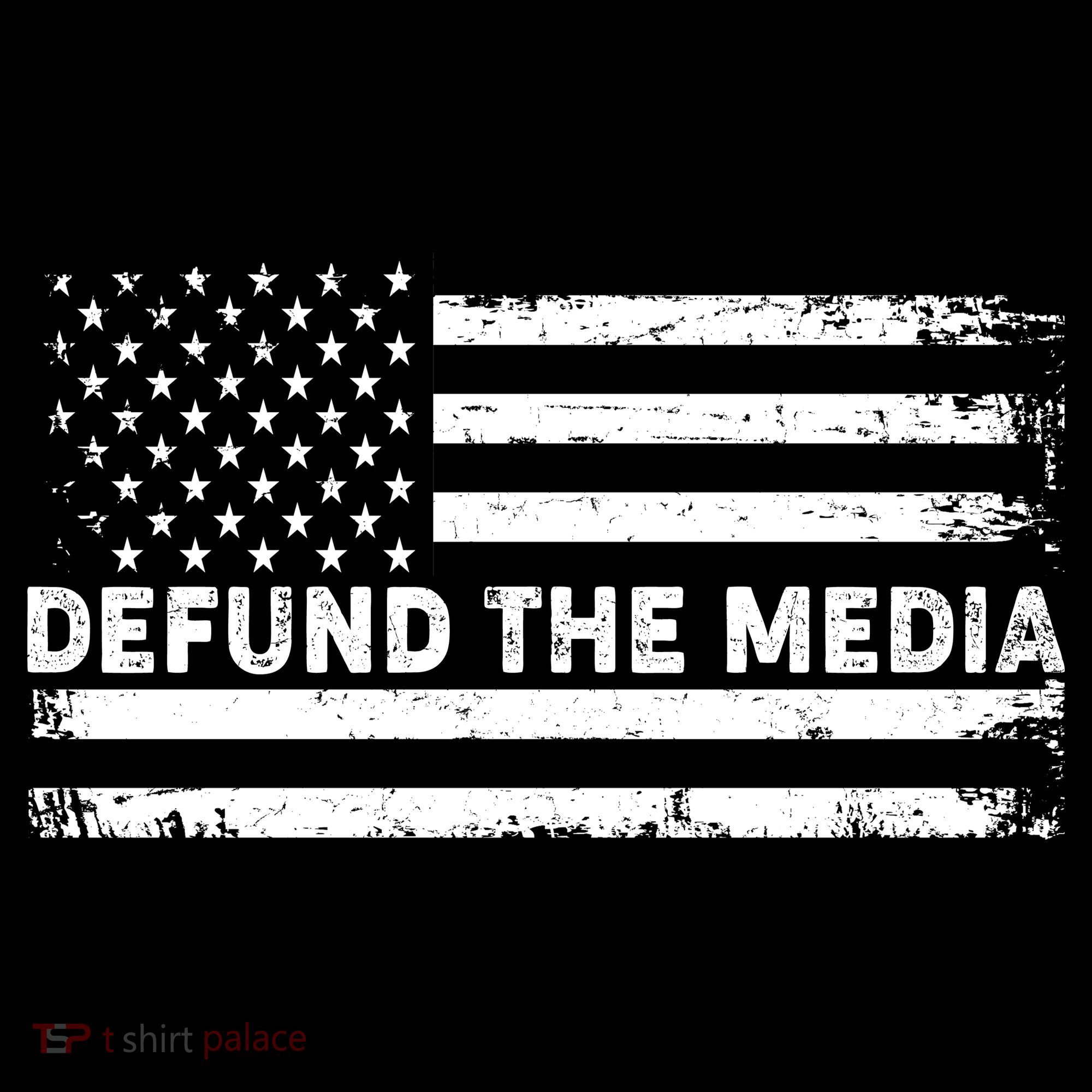 Distressed Defund The Media American Flag Coaster