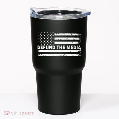 Distressed Defund The Media American Flag Tumbler